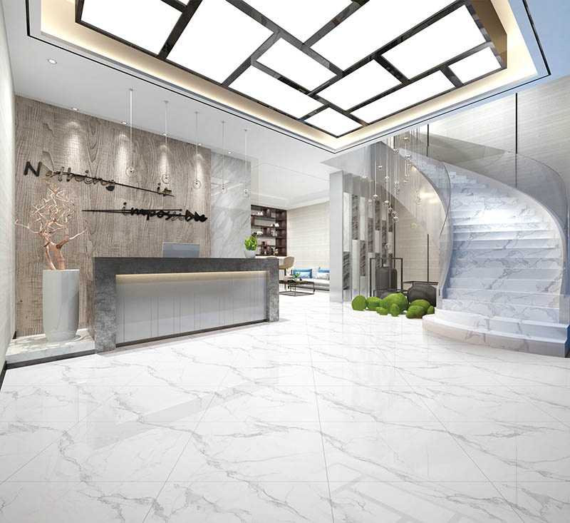 carrara white gloss marble effect porcelain floor tile (9)